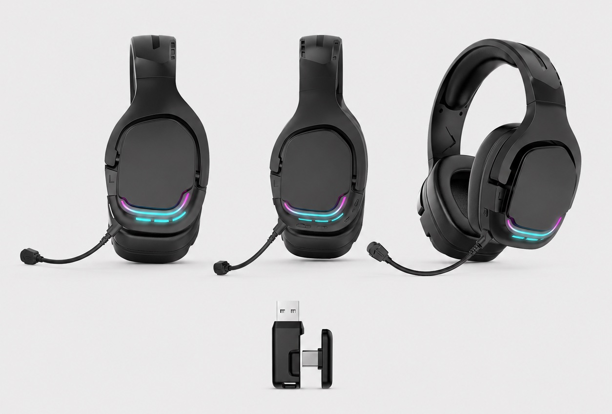G926 wireless gaming headset overview with USB receiver reference