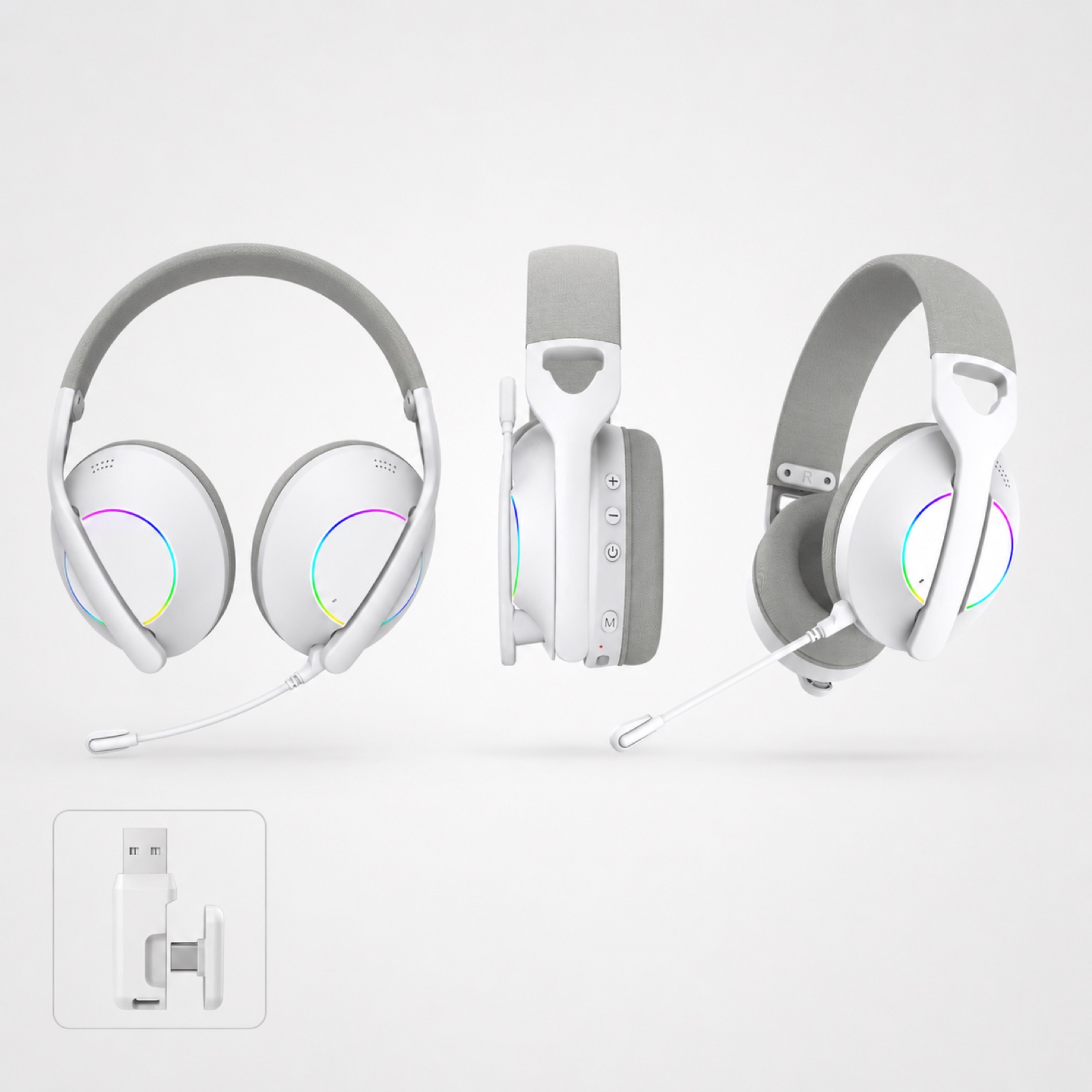 G936 lightweight gaming headset overview with white USB receiver reference