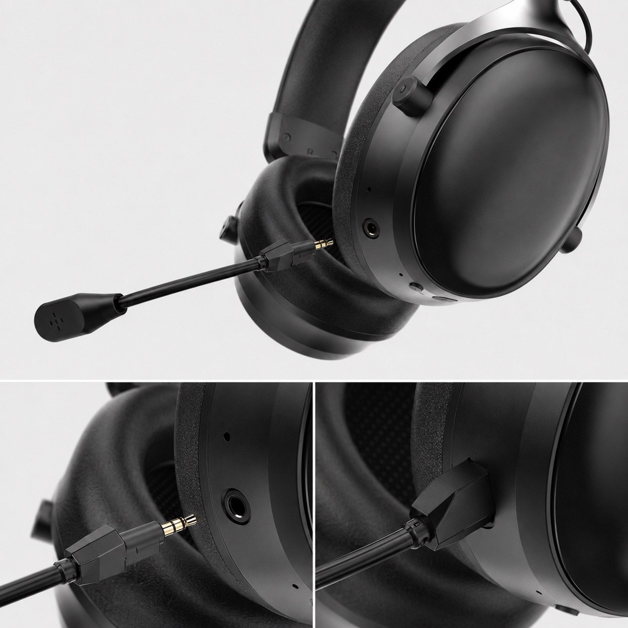G938 detachable boom microphone and headset socket detail