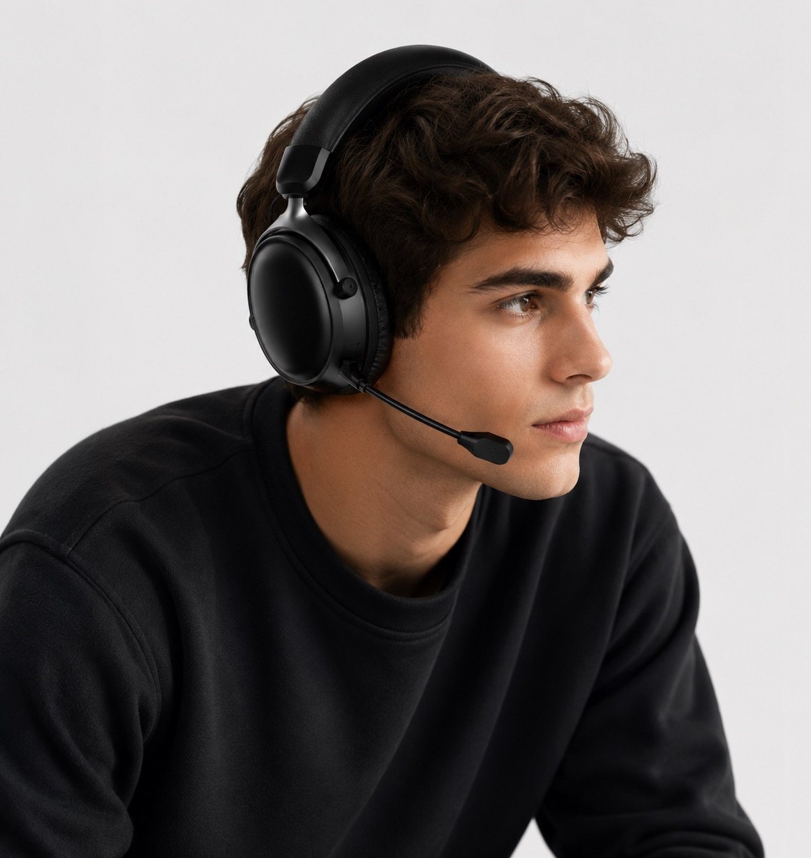 G938 over-ear wearing fit and boom microphone position