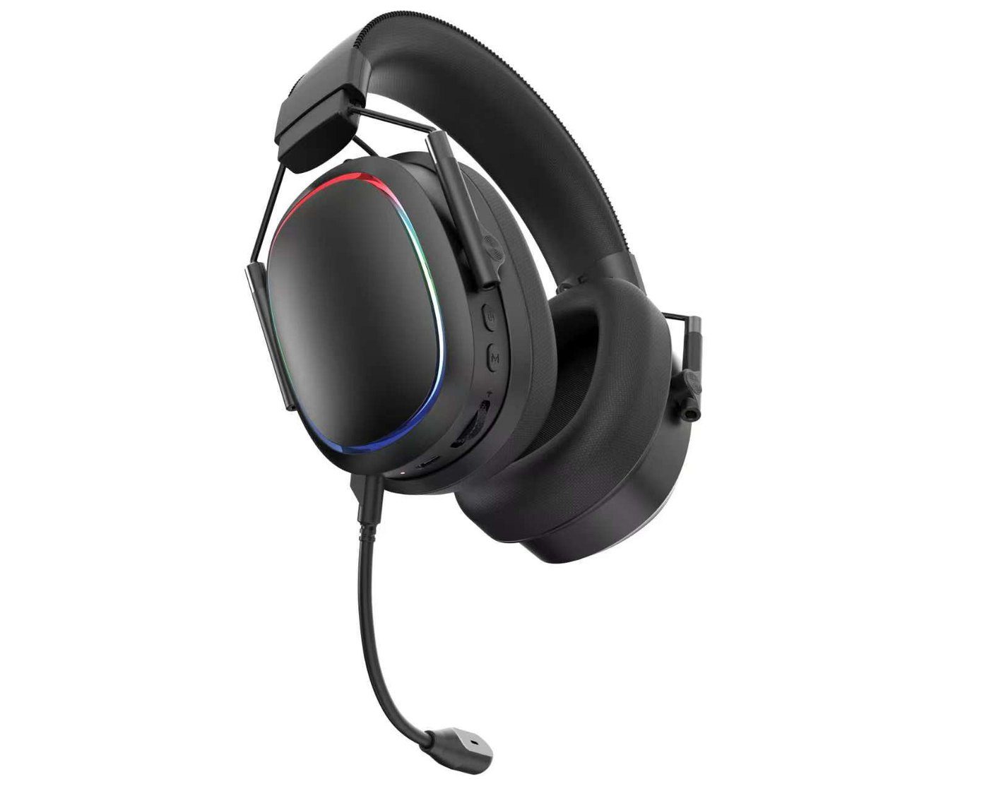 RGB over-ear gaming headset with boom microphone