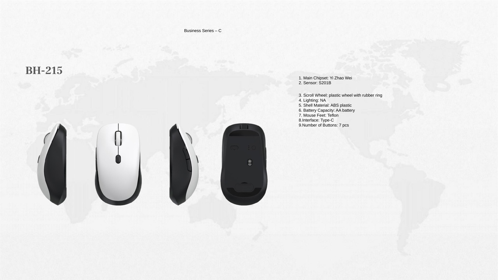 BH-215 Business Wireless Mouse PPT reference for private-label mouse sample review