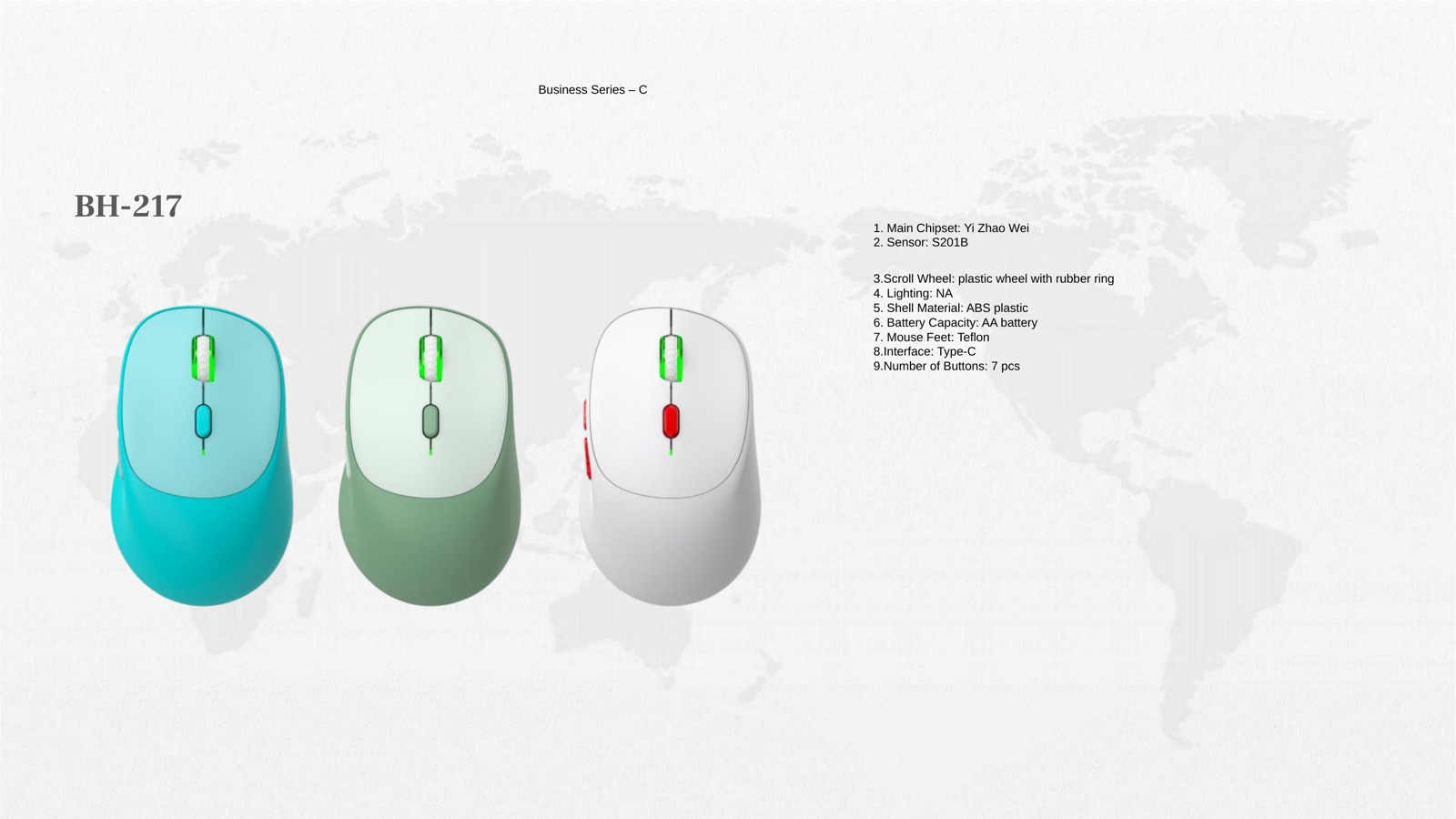 BH-217 Business Wireless Mouse PPT reference for private-label mouse sample review