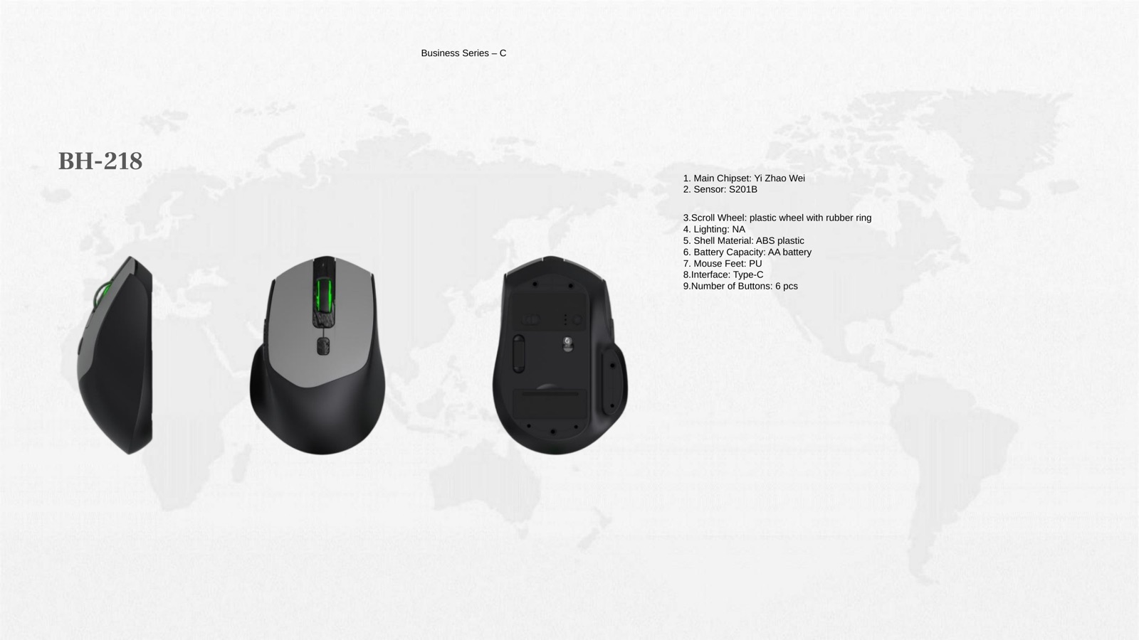 BH-218 Business Wireless Mouse PPT reference for private-label mouse sample review