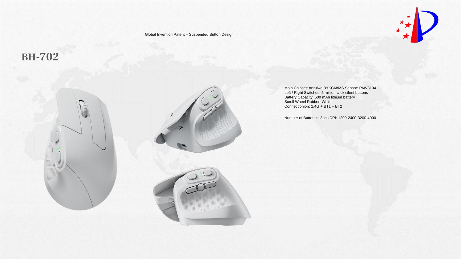 BH series private-label wireless mouse reference for buyer sample selection