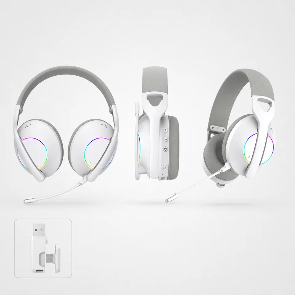 G936 wireless gaming headset with fabric cushions, detachable microphone and receiver